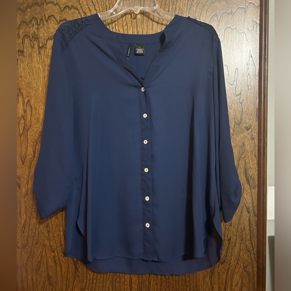 Navy blue new directions blouse- size women’s large